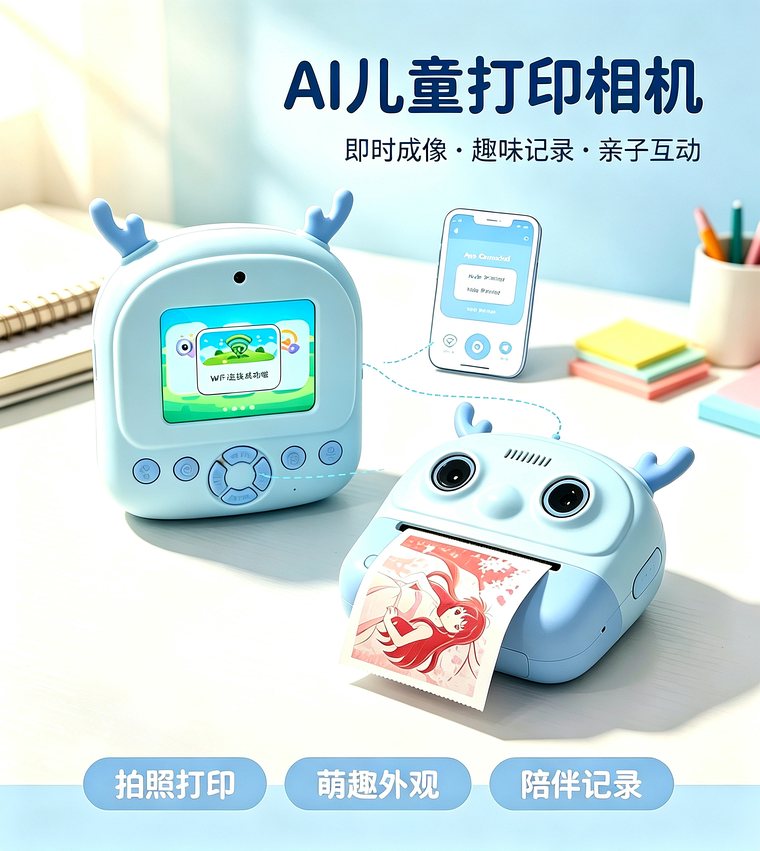 MASF AI 拍立得儿童相机